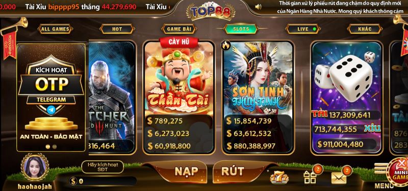 Nổ hũ Top88 - Vui chơi giải trí kiếm tiền bạc tỷ 1 Nổ hũ Top88 là một hạng mục giải trí tuyệt đỉnh